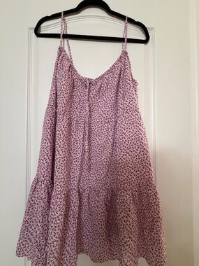 old navy embroidered mini swing dress Split-Neck Mini Swing Dress